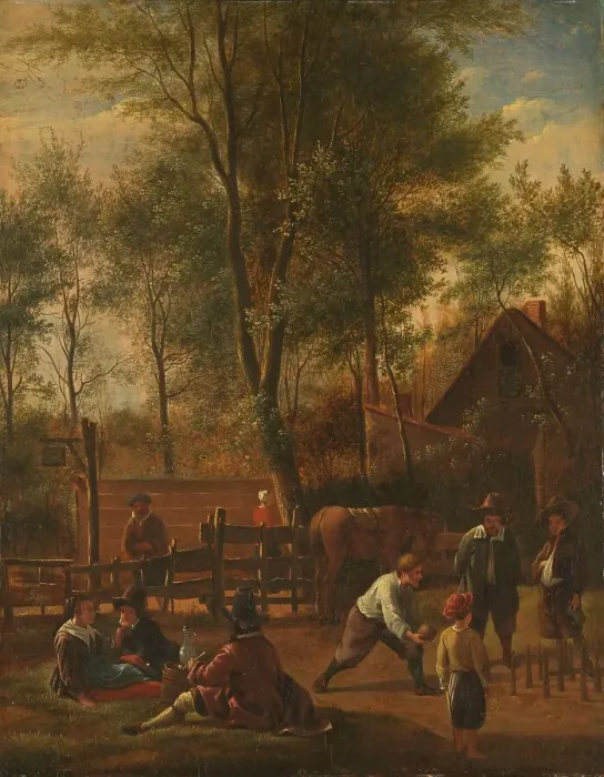 Framed Print : The bowlers, 1658-1700. Creator: Unknown Framed Print : The bowlers, 1658-1700. Creator: Unknown