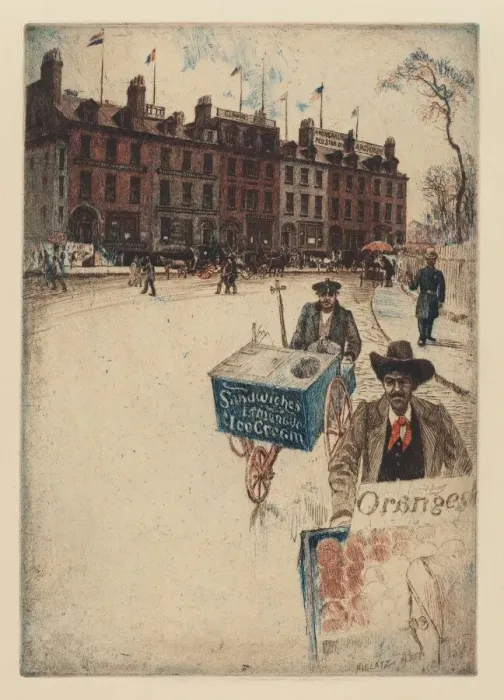 Framed Print : Bowling Green, 1910. Creator: Charles Frederick William Mielatz Framed Print : Bowling Green, 1910. Creator: Charles Frederick William Mielatz