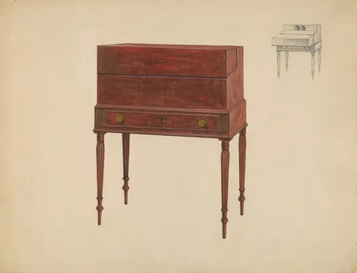 Framed Print : Box Desk, c. 1936. Creator: Arthur Johnson Framed Print : Box Desk, c. 1936. Creator: Arthur Johnson
