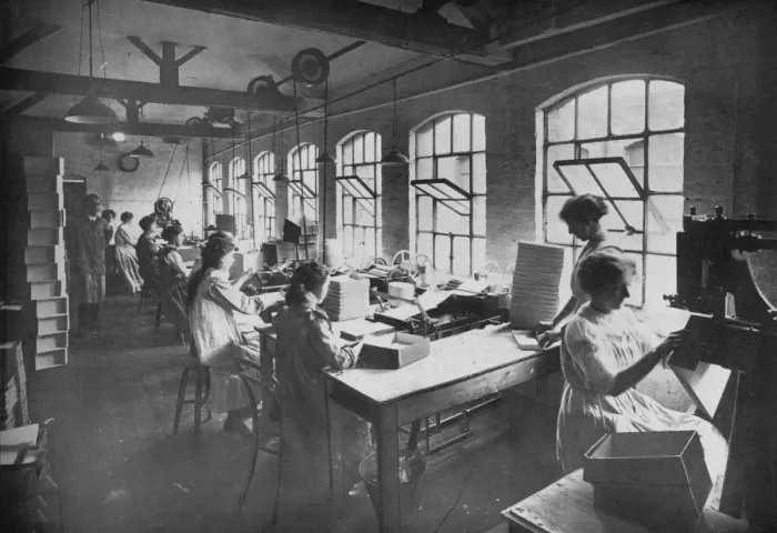 Framed Print : In the Box Factory, 1919 Framed Print : In the Box Factory, 1919