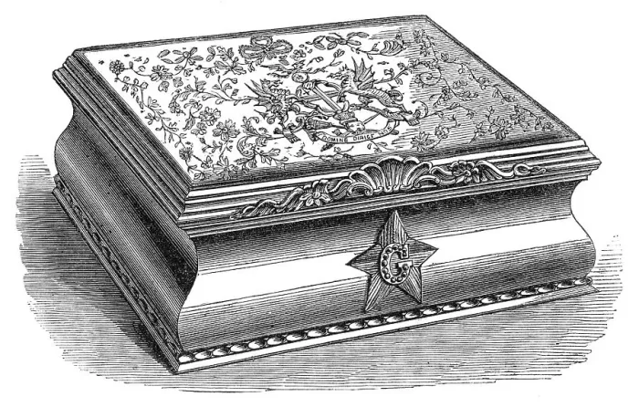 Framed Print : Box in which the freedom of the City [of London] was presented to Garibaldi, 1864. Creator: Unknown