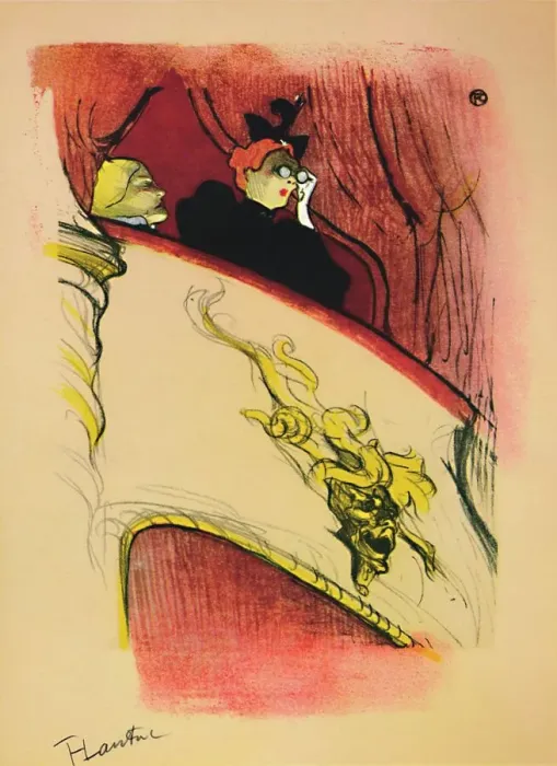 Framed Print : The Box with the Gilded Mask, 1893, (1946). Artist: Henri de Toulouse-Lautrec Framed Print : The Box with the Gilded Mask, 1893, (1946). Artist: Henri de Toulouse-Lautrec