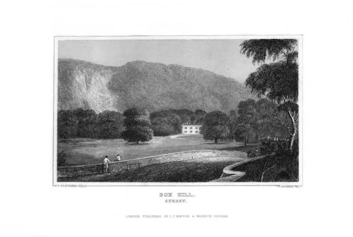 Framed Print : Box Hill, Surrey, 1829. Artist: J Rogers
