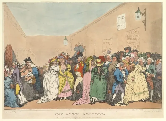 Framed Print : Box Lobby Loungers, January 5, 1811. Creator: Thomas Rowlandson Framed Print : Box Lobby Loungers, January 5, 1811. Creator: Thomas Rowlandson