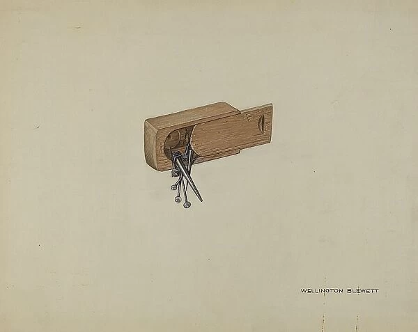 Box for Nails and Pins, 1937. Creator: Wellington Blewett
