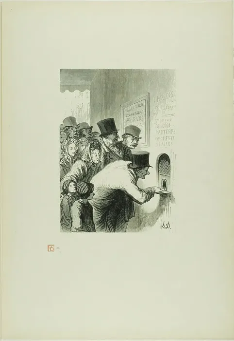 Framed Print : Box Office, 1862, printed 1920. Creator: Charles Maurand Framed Print : Box Office, 1862, printed 1920. Creator: Charles Maurand