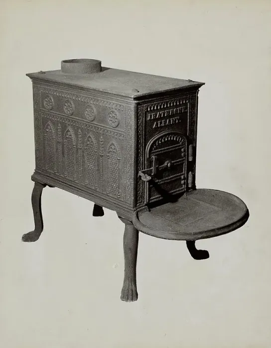 Framed Print : Box Stove, c. 1937. Creator: Charles Von Urban Framed Print : Box Stove, c. 1937. Creator: Charles Von Urban