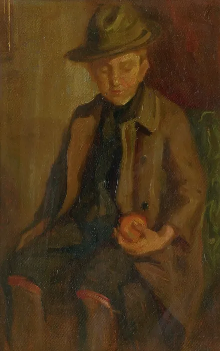 Framed Print : Boy with an Apple, around 1900. Creator: Ludovit Pitthordt Framed Print : Boy with an Apple, around 1900. Creator: Ludovit Pitthordt