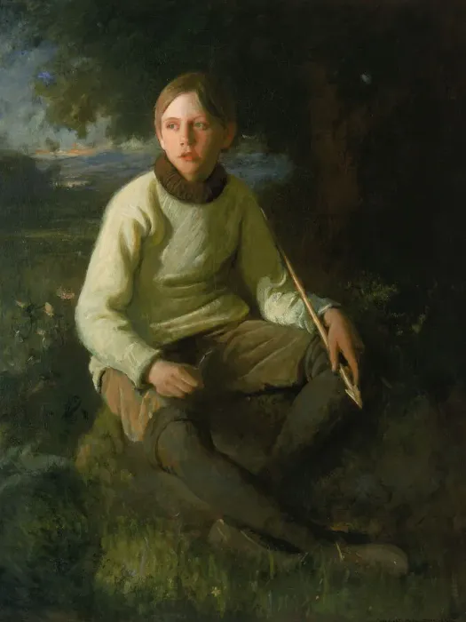 Framed Print : The Boy with the Arrow, 1903. Creator: Douglas Volk Framed Print : The Boy with the Arrow, 1903. Creator: Douglas Volk