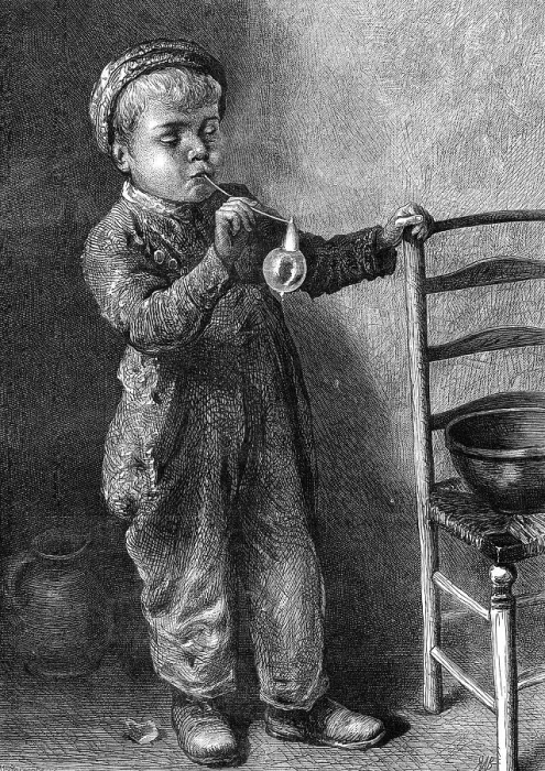 Framed Print : Boy Blowing Bubbles by the late W. Hunt, 1871. Creator: William Hollidge Framed Print : Boy Blowing Bubbles by the late W. Hunt, 1871. Creator: William Hollidge