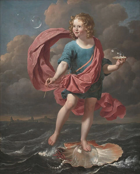 Boy Blowing Soap Bubbles. Allegory on the Transitoriness and the Brevity of Life, 1663. Creator: Karel Du Jardin