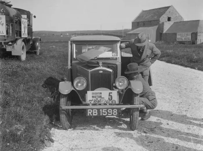 Framed Print : Boy Blue 2, Wolseley Hornet saloon of DEM Douglas-Morris, B&HMC Brighton Motor Rally, 1930 Framed Print : Boy Blue 2, Wolseley Hornet saloon of DEM Douglas-Morris, B&HMC Brighton Motor Rally, 1930