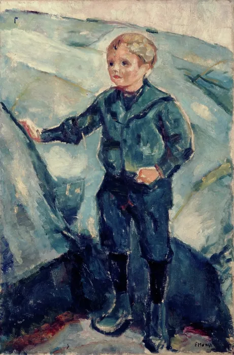 Framed Print : Boy in Blue, c1900. Creator: Edvard Munch Framed Print : Boy in Blue, c1900. Creator: Edvard Munch