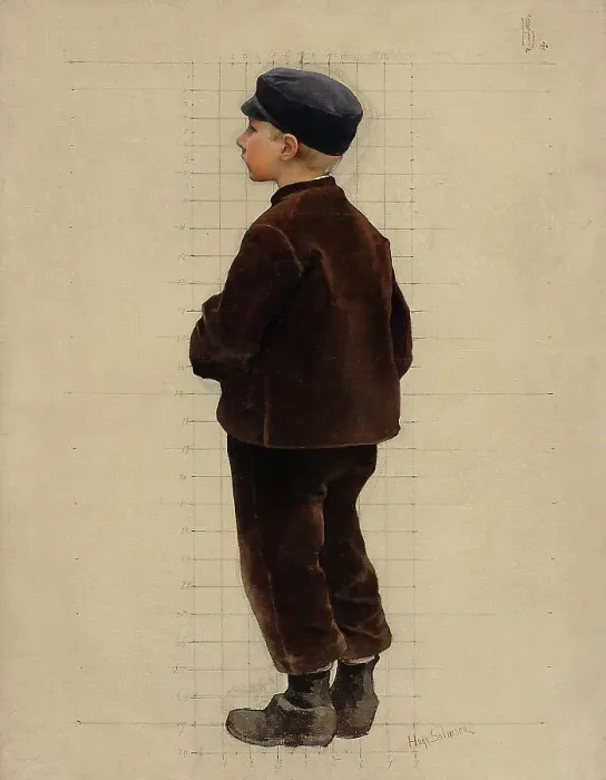Framed Print : A boy in a brown suit, late 19th century. Creator: Hugo Salmson Framed Print : A boy in a brown suit, late 19th century. Creator: Hugo Salmson