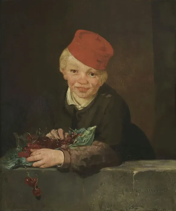 Framed Print : Boy with Cherries, c 1858. Creator: Manet, Édouard (1832-1883) Framed Print : Boy with Cherries, c 1858. Creator: Manet, Édouard (1832-1883)