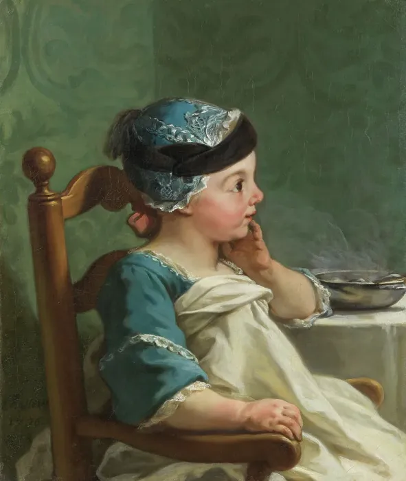 Framed Print : Boy in a Child's Chair, 1736. Creator: Jean Restout Framed Print : Boy in a Child's Chair, 1736. Creator: Jean Restout