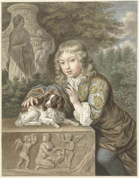 Boy with dog, 1741-1820. Creator: Abraham Delfos