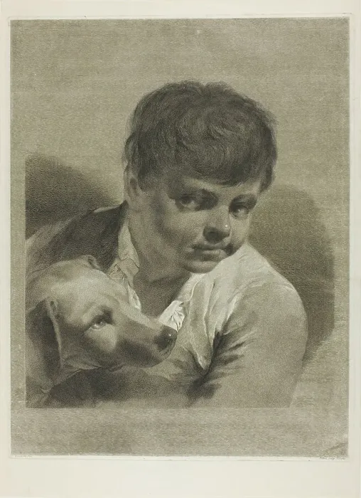 Framed Print : A Boy with a Dog, 1750 / 59. Creator: Giovanni Marco Pitteri Framed Print : A Boy with a Dog, 1750 / 59. Creator: Giovanni Marco Pitteri