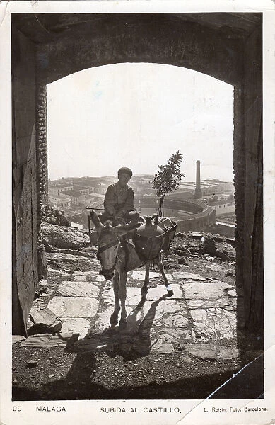 Boy with donkey, Malaga Castle, 1932. Creator: L Roisin