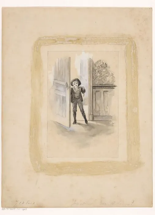 Framed Print : Boy in a doorway, 1870-1937. Creator: Willem Wenckebach Framed Print : Boy in a doorway, 1870-1937. Creator: Willem Wenckebach