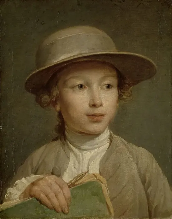 Framed Print : Boy with a Drawing Book, c.1772. Creator: Nicolas Bernard Lepicie Framed Print : Boy with a Drawing Book, c.1772. Creator: Nicolas Bernard Lepicie