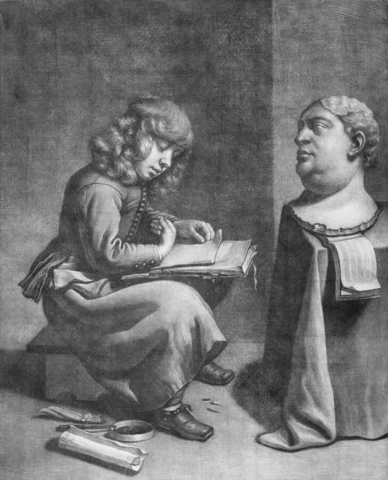 Framed Print : Boy Drawing a Bust of the Roman Emperor Vitellius, ca. 1665-75 Framed Print : Boy Drawing a Bust of the Roman Emperor Vitellius, ca. 1665-75