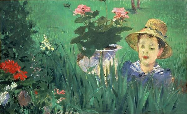 Boy in Flowers (Jacques Hoschede), 1876. Artist: Manet, Edouard (1832-1883)