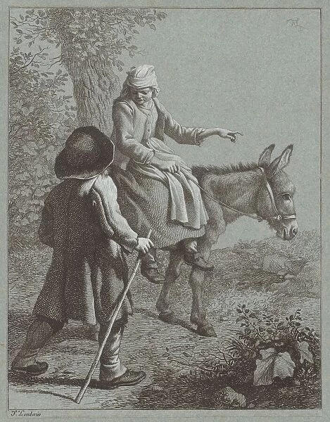 Boy and Girl with a Donkey, 1764. Creator: Francesco Londonio