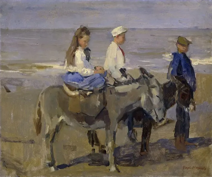 Framed Print : Boy and Girl on Donkeys, 1896-1901. Creator: Isaac Lazerus Israels Framed Print : Boy and Girl on Donkeys, 1896-1901. Creator: Isaac Lazerus Israels