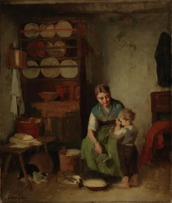 Framed Print : A Boy Being Given Milk, sketch I, 1869. Creator: Karl Emanuel Jansson Framed Print : A Boy Being Given Milk, sketch I, 1869. Creator: Karl Emanuel Jansson