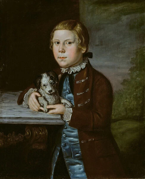Boy of Hallett Family with Dog, 1766  /  76. Creator: Unknown