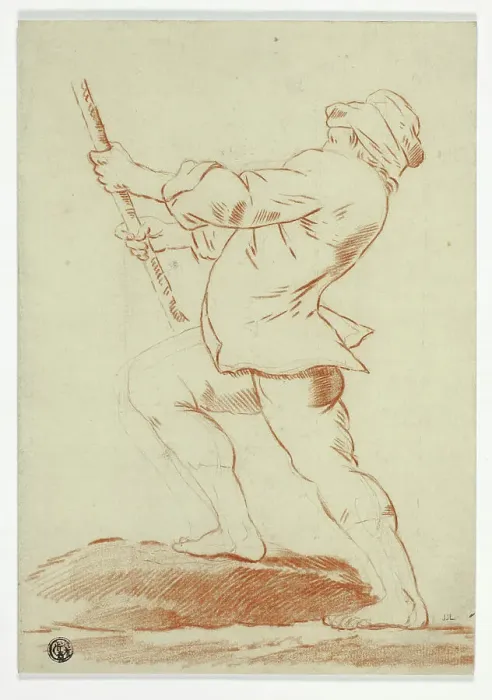 Framed Print : Boy Holding Staff, n.d. Creator: Andrea Lilio Framed Print : Boy Holding Staff, n.d. Creator: Andrea Lilio