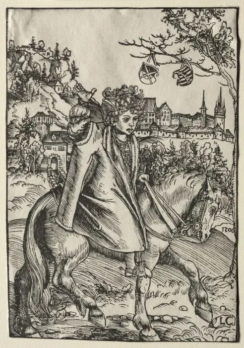 Framed Print : A Boy on Horseback, 1506. Creator: Lucas Cranach (German, 1472-1553) Framed Print : A Boy on Horseback, 1506. Creator: Lucas Cranach (German, 1472-1553)