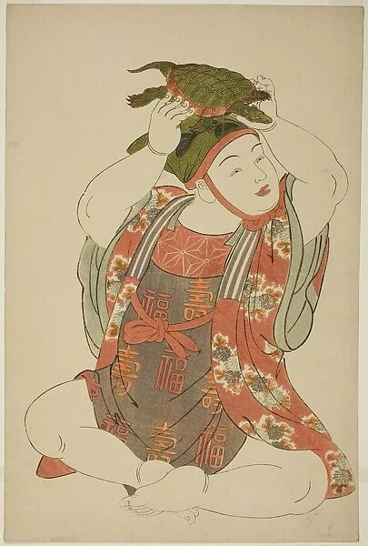 Boy as Jurojin, from an untitled series of children as the Seven Gods of Good Fortune