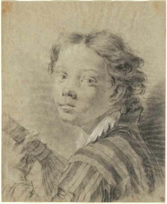 Framed Print : A Boy with a Lute, c. 1740. Creator: Giovanni Battista Piazzetta Framed Print : A Boy with a Lute, c. 1740. Creator: Giovanni Battista Piazzetta