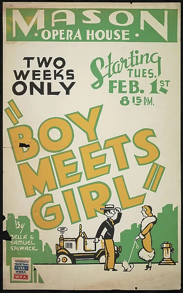 Boy Meets Girl, Los Angeles, 1938. Creator: Unknown