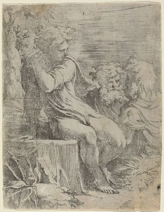 Framed Print : The Boy and Two Old Men. Creator: Parmigianino Framed Print : The Boy and Two Old Men. Creator: Parmigianino