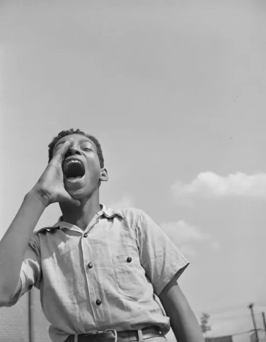 Framed Print : Boy at the playground, Frederick Douglass housing project, Anacostia, D. C. 1942. Creator: Gordon Parks Framed Print : Boy at the playground, Frederick Douglass housing project, Anacostia, D. C. 1942. Creator: Gordon Parks