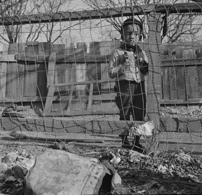 Framed Print : Boy playing in the backyard of his home, Washington (southwest section), D. C. 1942. Creator: Gordon Parks Framed Print : Boy playing in the backyard of his home, Washington (southwest section), D. C. 1942. Creator: Gordon Parks