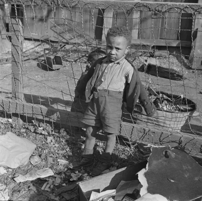 Framed Print : Boy playing in the backyard of his home, Washington (southwest section), D. C. 1942. Creator: Gordon Parks Framed Print : Boy playing in the backyard of his home, Washington (southwest section), D. C. 1942. Creator: Gordon Parks