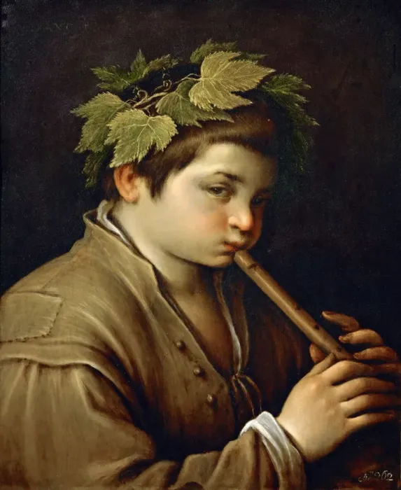 Framed Print : Boy playing the Flute Framed Print : Boy playing the Flute