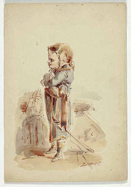 Boy Posing as Admiral on Ship, n. d. Creator: Dupenvant