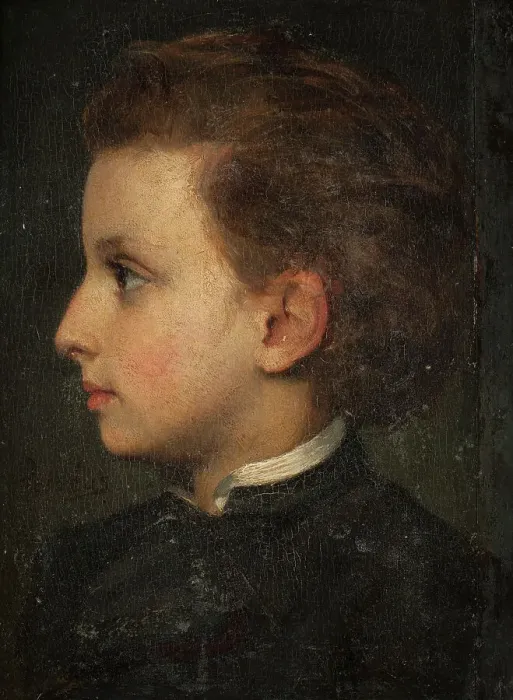 Framed Print : Boy in profile. Study, late 19th century. Creator: Edvard Perseus Framed Print : Boy in profile. Study, late 19th century. Creator: Edvard Perseus