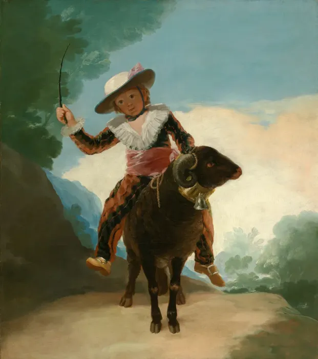 Framed Print : Boy on a Ram, 1786 / 87. Creator: Francisco Goya Framed Print : Boy on a Ram, 1786 / 87. Creator: Francisco Goya