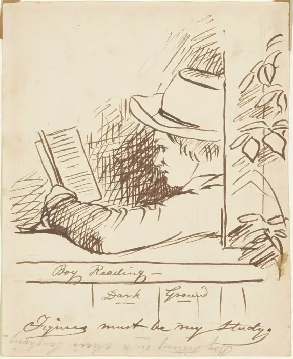 Framed Print : Boy Reading, c. 1850s. Creator: William Sidney Mount Framed Print : Boy Reading, c. 1850s. Creator: William Sidney Mount