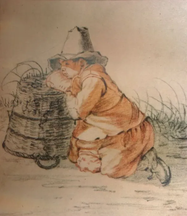 Framed Print : A Boy resting on a Basket, 17th century, (1929). Artist: Cornelis Saftleven Framed Print : A Boy resting on a Basket, 17th century, (1929). Artist: Cornelis Saftleven