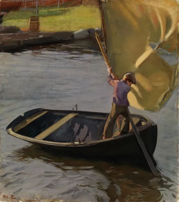 Framed Print : Boy and Sail, 1902. Creator: Magnus Enckell Framed Print : Boy and Sail, 1902. Creator: Magnus Enckell