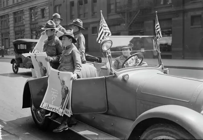 Framed Print : Boy Scouts as bond workers, 1917. Creator: Bain News Service Framed Print : Boy Scouts as bond workers, 1917. Creator: Bain News Service