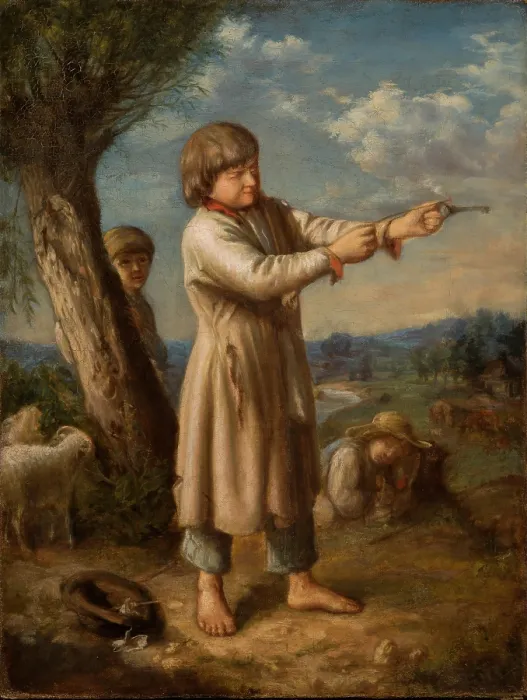 Framed Print : Boy Shooting with a Key, before 1863. Creator: Aleksander Kotsis Framed Print : Boy Shooting with a Key, before 1863. Creator: Aleksander Kotsis