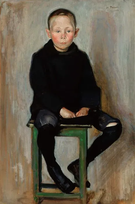 Framed Print : Boy Sitting, 1907. Creator: Verner Thome Framed Print : Boy Sitting, 1907. Creator: Verner Thome